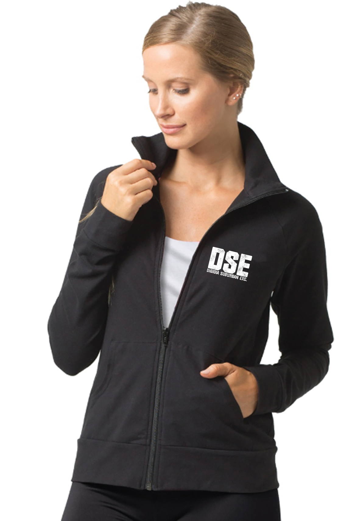 DSE Womens Full-Zip Athletic Jacket With Embroidered Logo