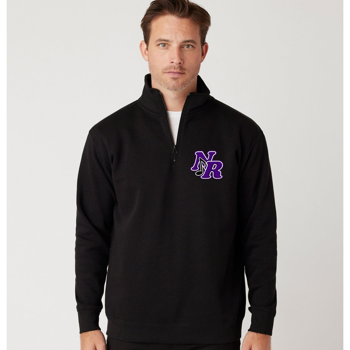 NR Choir 1/4 Zip Embroidered-Black