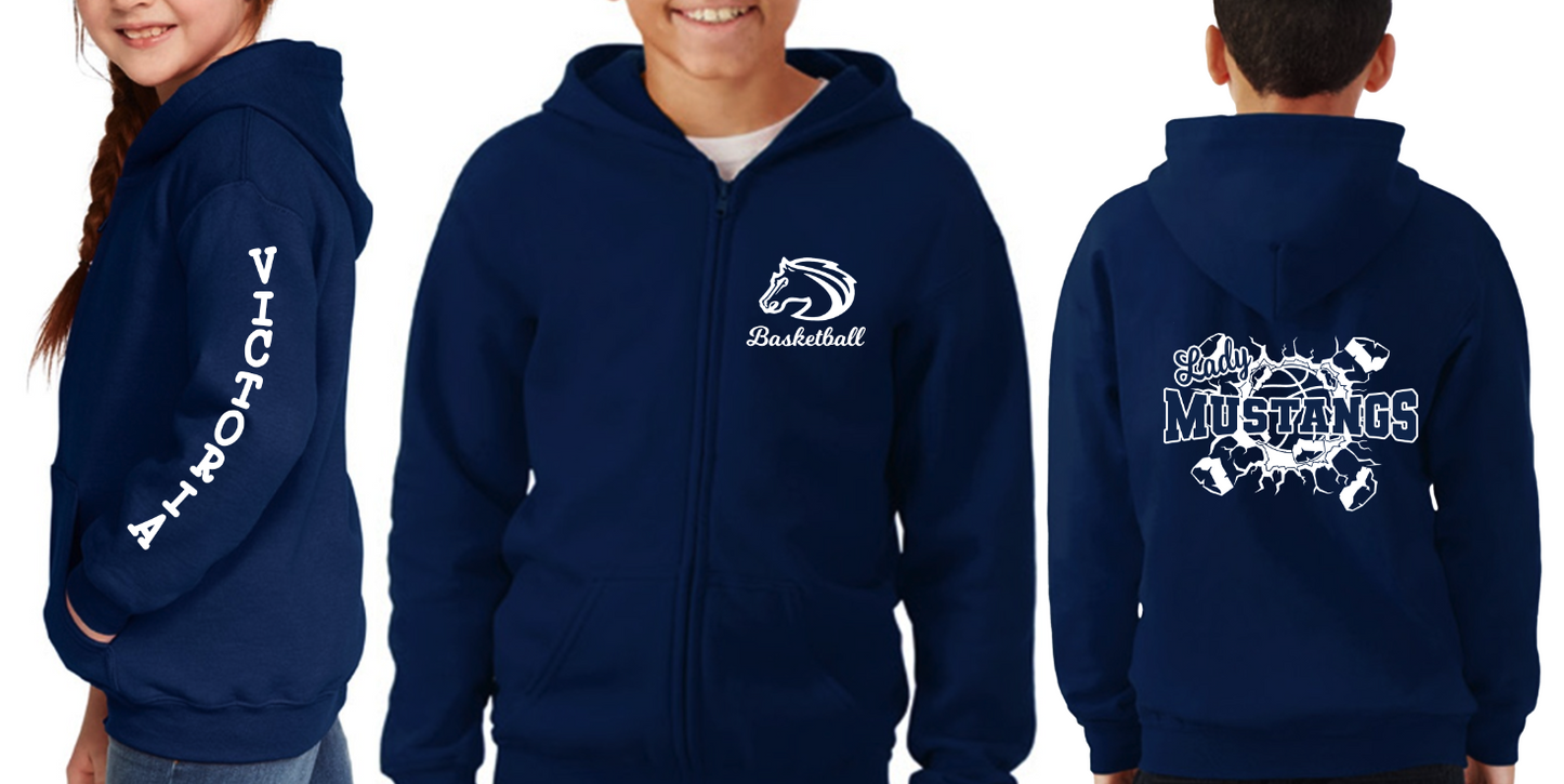 Mustangs Basketball Zip Up
