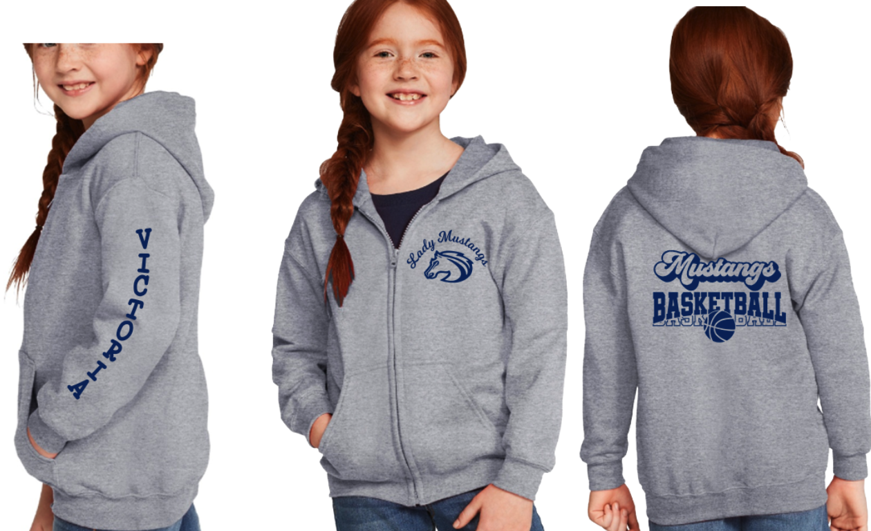 Lady Mustangs Basketball Zip Up