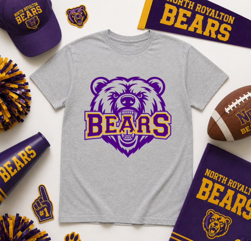 Bears Chomping In Gray