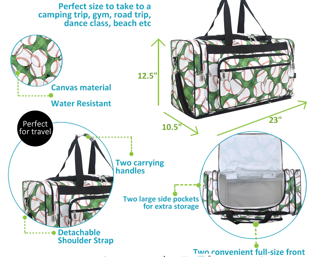 Canvas Duffel Bag with Embroidered Logo