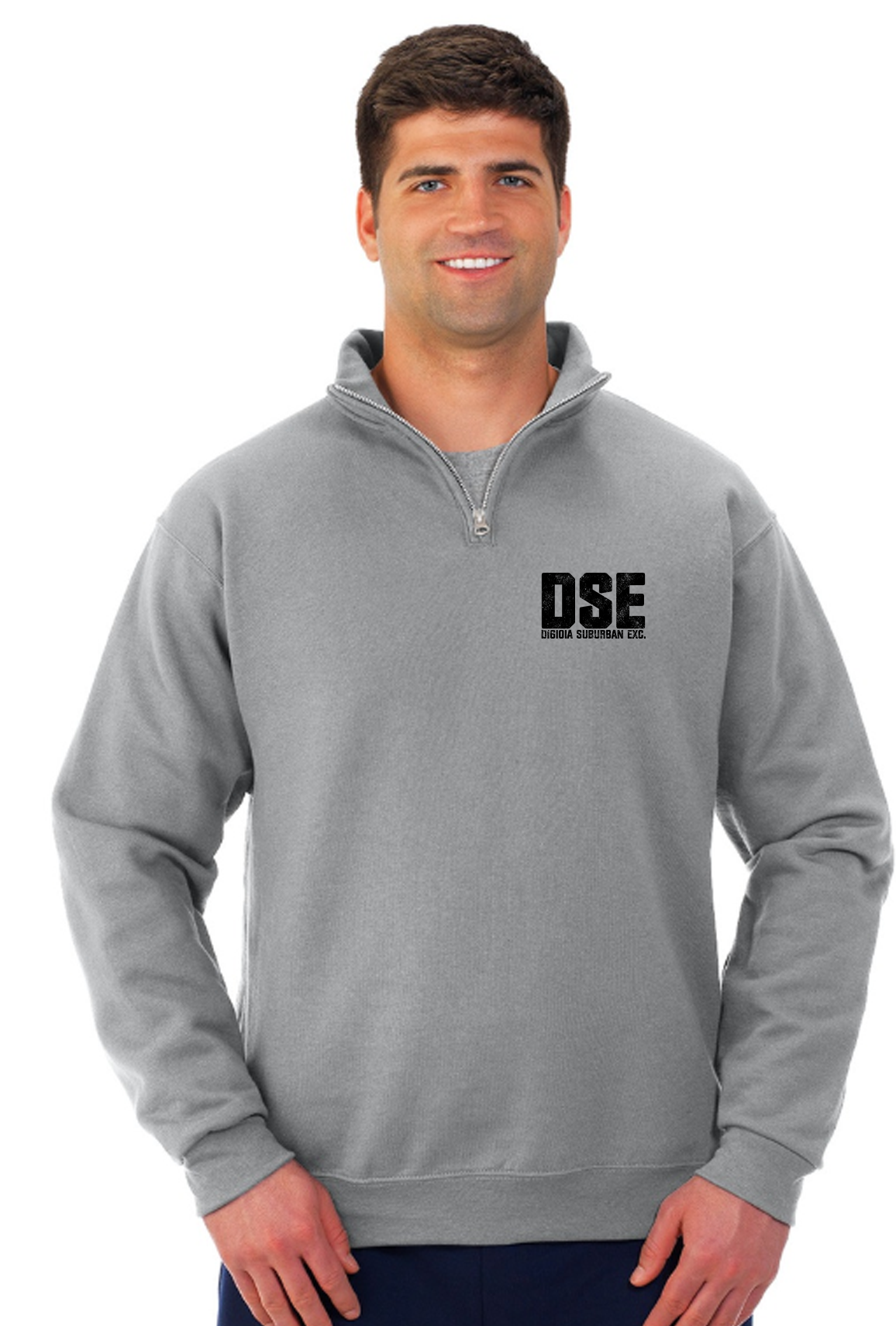 DSE Quarter-Zip Embroidered Pullover Oxford Gray