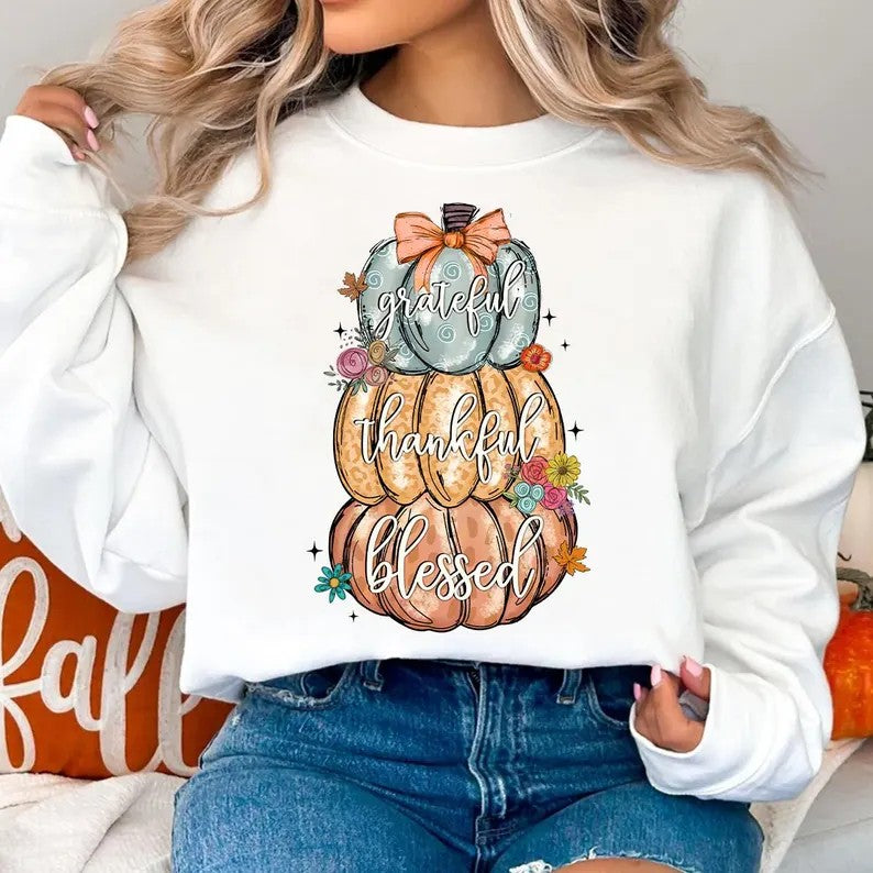 Grateful Thankful Blessed (white)