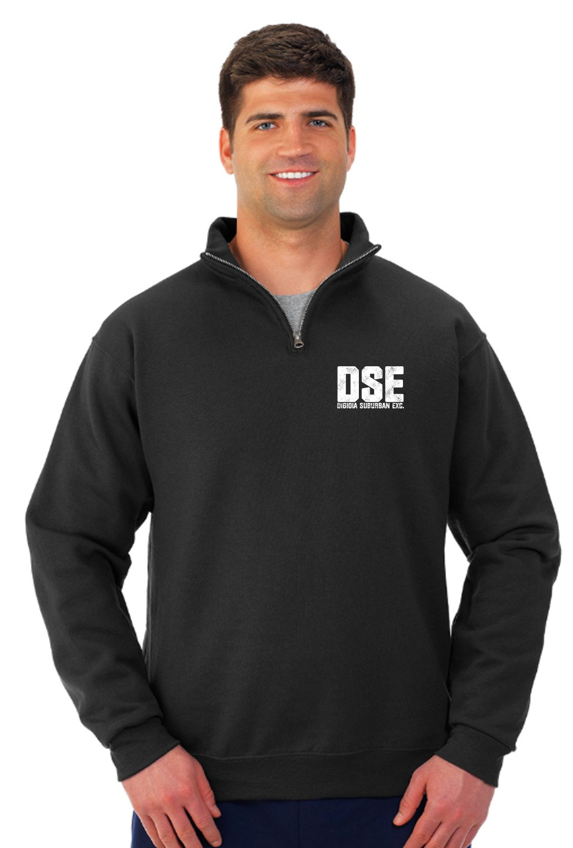 DSE Quarter-Zip Embroidered Pullover Black