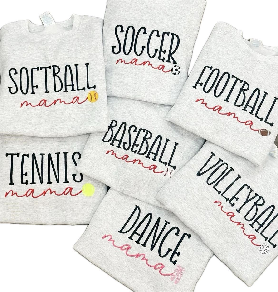 Sports Family Embroidered Crewneck