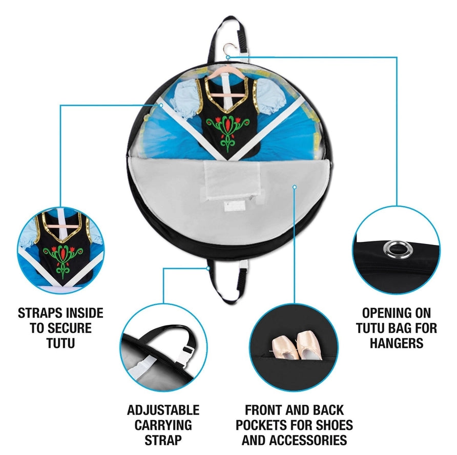 Pancake Tutu Garment Bag with Pockets 30" Multiple Colors