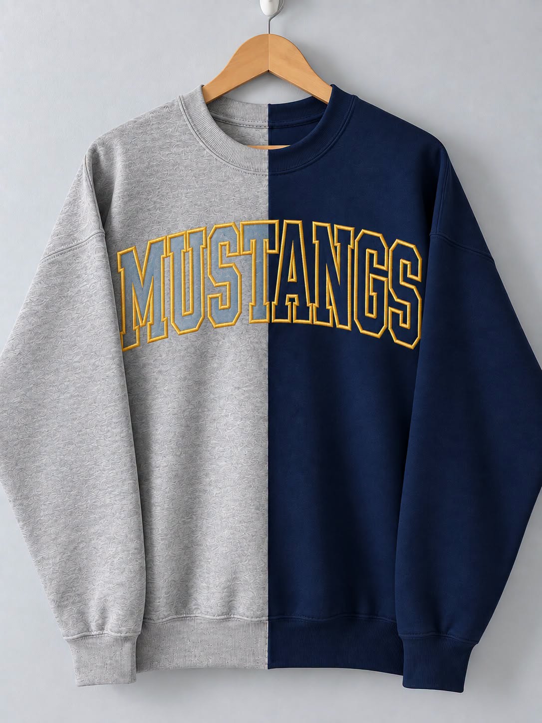 Two Tone Embroidered Sweatshirt