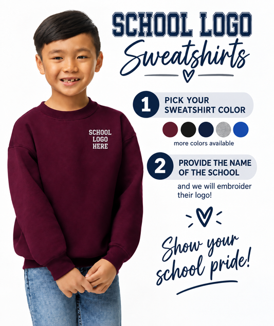 School Logo Sweatshirt-Embroidered