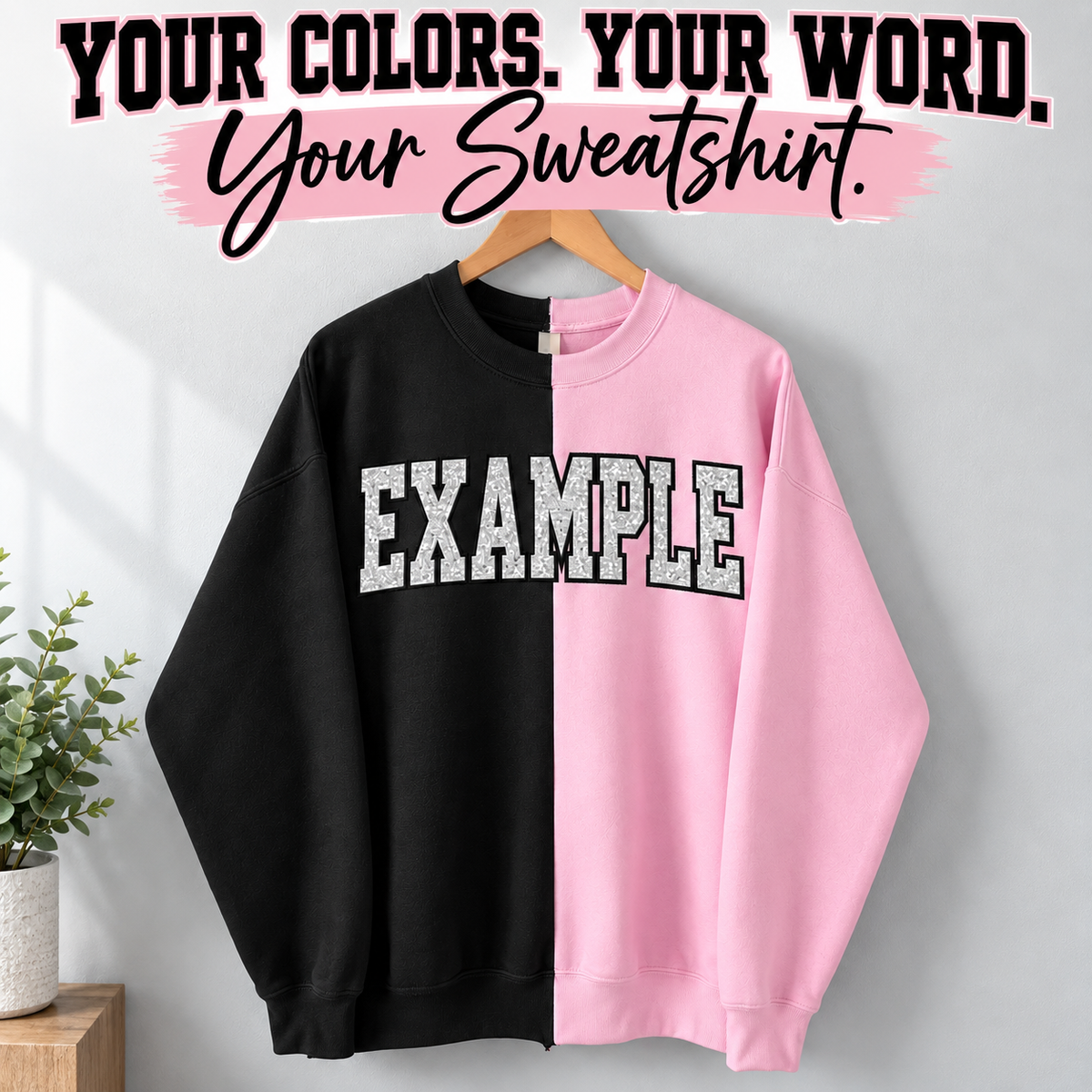 Two Tone Embroidered Sweatshirt