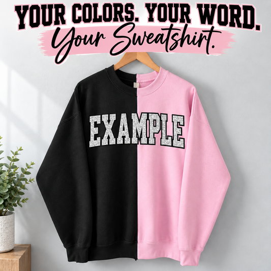 Two Tone Embroidered Sweatshirt