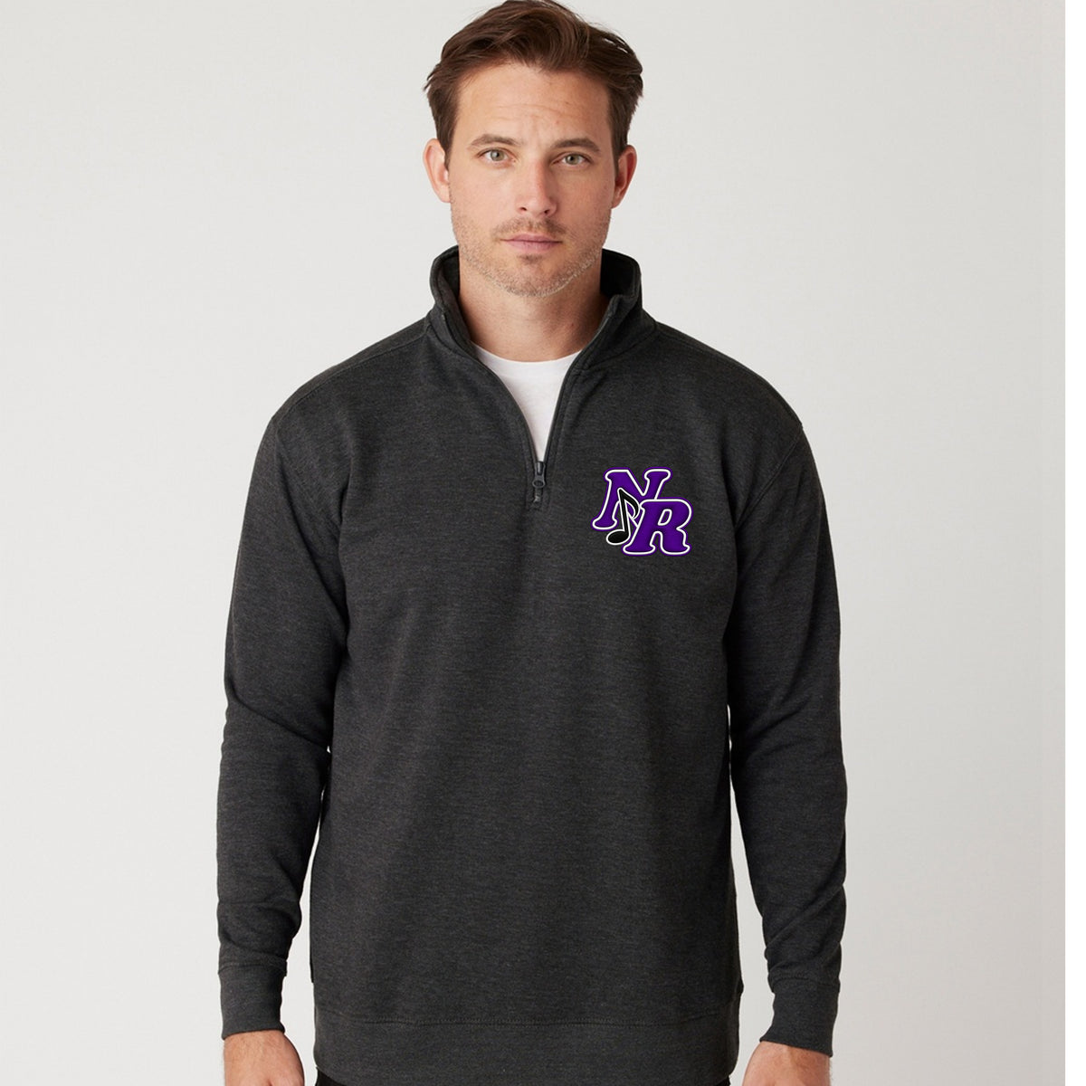 NR Choir 1/4 Zip Embroidered-Charcoal