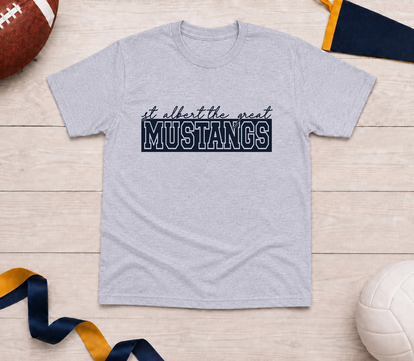 SATG Mustangs Gray with Navy (unisex fit)