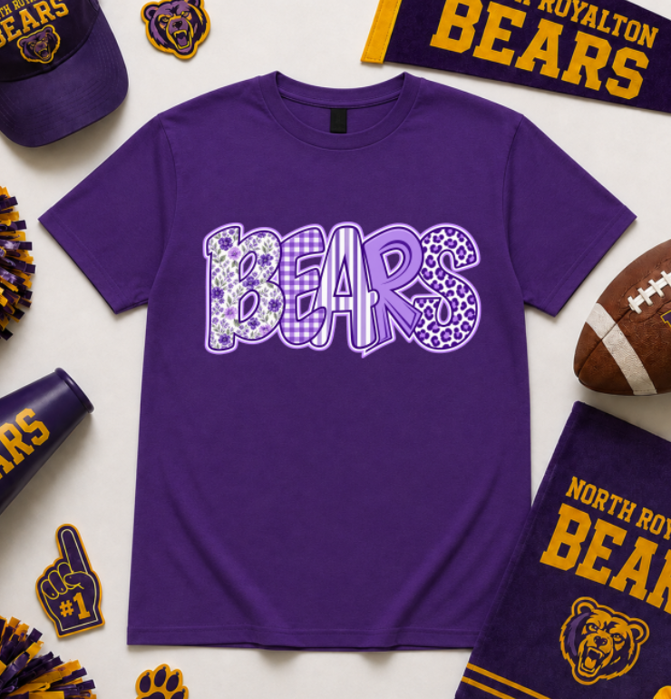 Bears Doodle on Purple