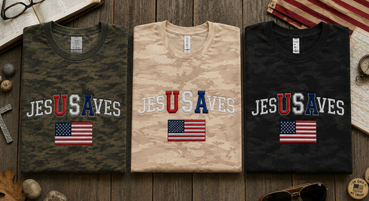 Camo JesU SAves Embroidered