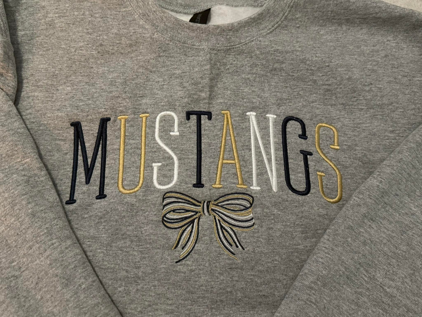 Mustangs Embroidered Bow Sweatshirt
