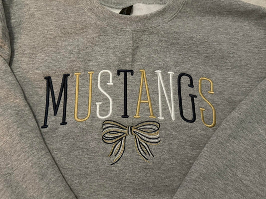 Mustangs Embroidered Bow Sweatshirt