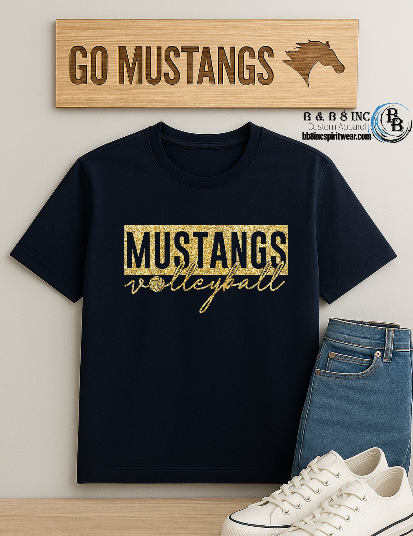 Mustangs Volleyball (long or short sleeve)