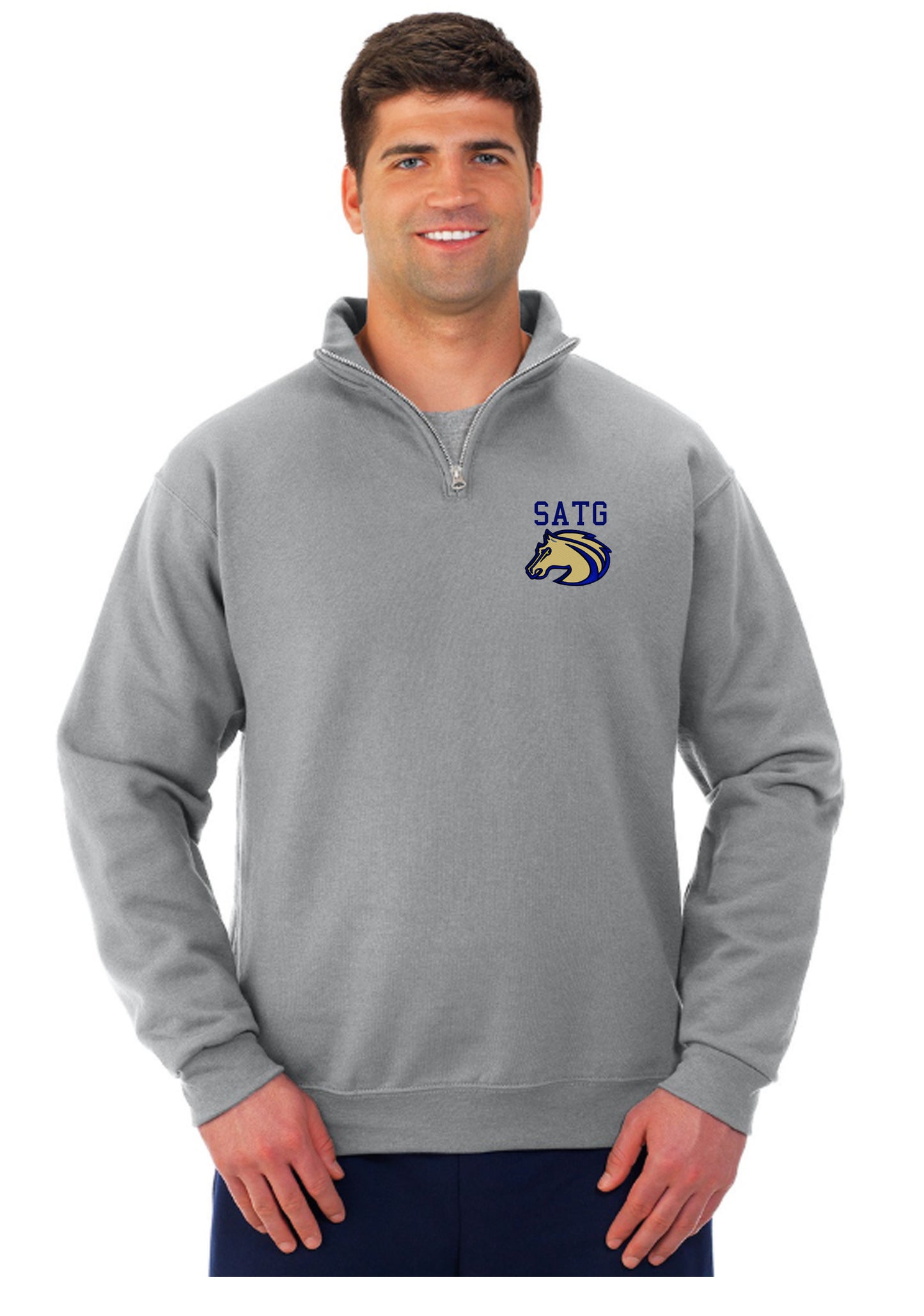 Embroidered Mustangs 1/4 Zip Pullover